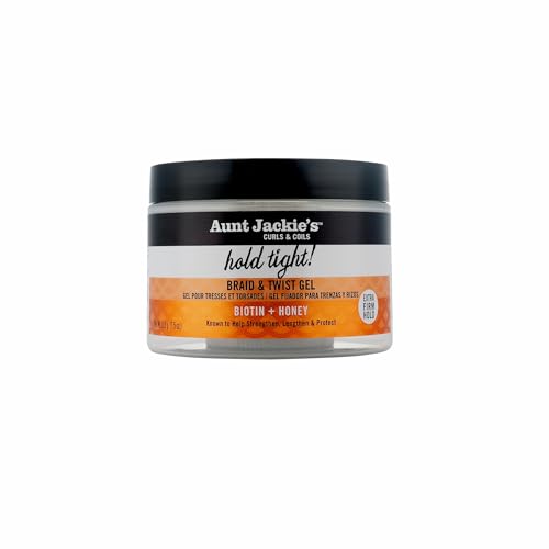 AUNT JACKIE’S AWARD-WINNING BRAID + TWIST COLLECTION HOLD TIGHT BRAID & TWIST GEL WITH EXTRA FIRM HOLD, 7.5OZ