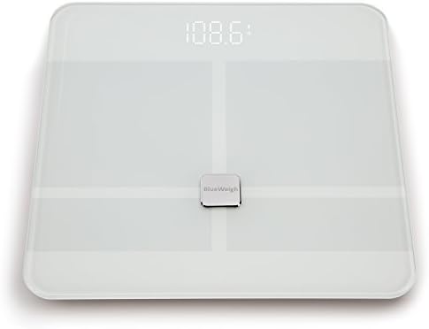 BLUEWEIGH Smart Body Composition Analyzer, Scale Mesures - Body Weight, Body Fat content, Body Muscle Weight, Body Water Content, Body Bone Mass, Visceral Fat, BMI and BMR (Galla, White) by BLUEWEIGH
