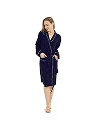 Gutherren Womens Cotton Bathrobe Lightweight Soft Robes Summer Spa Comfy Sleepwear