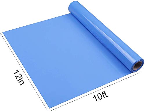 HIKENRI Sky Blue Vinyl Heat Transfer Vinyl Roll 12inx10ft(30.5×305cm) Self Adhesive Vinyl Adhesive Vinyl Sky Blue Iron on Vinyl for Craft Projects,Signs,Scrapbooking,T-Shirt Printing - Image 3