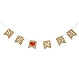 Partyprops Mothers Day Decorations - We Love Mom Banner Garland - Happy Mothers Day - Mothers Day Gift
