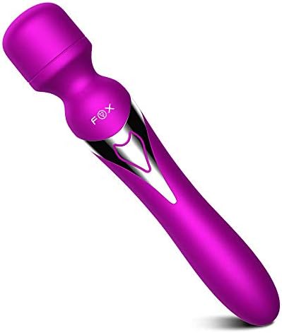 FOXSHOW Personal Wand Massager for Body Therapeutic, Handheld Cordless Muscle Aches and Sport Recovery Full-Body Massager, 7x7 Multi Vibration Frequencies(Purple)
