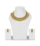 Traditional Style Beautiful Gold Tone Multi Stone Polki Necklace Set Partywear Indian Jewelry