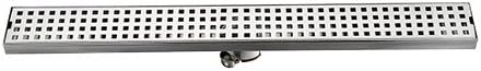ULING D001-2 23.6 X 2.6 Inches Linear Rectangle Large Displacement Bathroom Accessory Drain Strainers(1 MM Thickness,304 Stainless Steel)