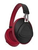 Bluedio TM Bluetooth Headphones Over Ear, Voice Control Hi-Fi Stereo Wireless Headset with Mic Supports Amazon Web Services (AWS) for Travel Work Cellphone, Red