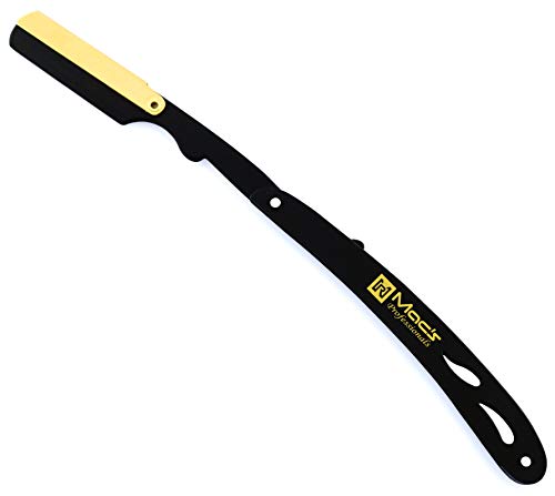 Professional B&G Straight Edge Shaving Razors,with Black Premium Derby 100 Count Blades-Easy Blades Replacement Mechanism-100% Stainless Steel Macs-049BGP1 (B & G with Black Premium Blades)