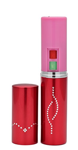 Foxfend Spark Lipstick Stun Gun Women Self Defense Bright Led Flashlight - Rechargeable Battery (Red)