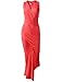 Luna Flower Women's Solid Color Wrapped V-Neck Ruched Skirt Midi Dresses
