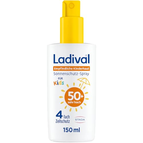 Empfindliche Kinderhaut Sonnenschutz-Spray LSF 50+: Sonnencreme für Kinder und Babys ab 6 Monaten, pflegend, extra wasserfest, mit 4-fach Zellschutz, 150ml