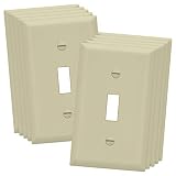 ENERLITES Toggle Light Switch Wall Plate, Size 1-Gang 4.50" x 2.76", Unbreakable Polycarbonate Thermoplastic, 8811-I-10PCS, Ivory (10 Pack)
