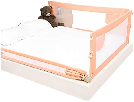 QREDIAN Baby Playpen Infant and child anti-fall column bed guardrail foldable vertical lifting bed fence baby anti-falling bed side baffle (one side) Strong And Durable/Made From Non-To