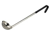Winco LDCN-3K, 3 Oz One Piece Stainless Steel Ladle W/ Black Coated Handle, Soup Portioner, NSF