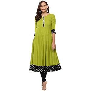 Yash Gallery Womens Cotton Bandhej Print Anarkali Kurta