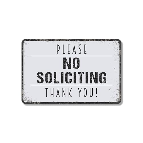 No Soliciting 10 Inch x 14 Inch Aluminum Metal Sign No Sales No Surveys No Maga…