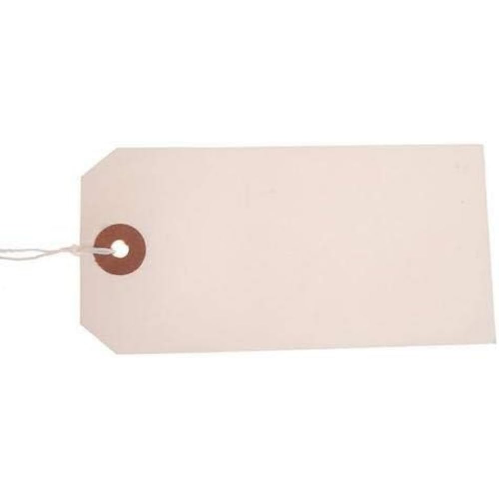 ValueX Reinforced Coloured Strung Tag, 48x32mm, White, Pack of 1000
