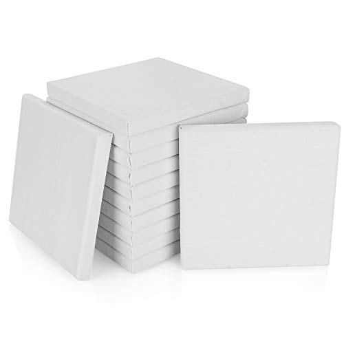 CBTONE 12 Pack Mini Canvas Panels 6 x 6, 100% Small Cotton Canvas Boards for Paintings Craft Drawing Small Acrylics Canvas - Pack of 12 - Thumbnail 7