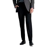 slim fit dress slacks Haggar Premium Comfort Dress Pants, Flat Front in Dark Grey