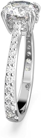 Stilla Cocktailring, Rhodinierter Damenring mit Strahlenden Swarovski Kristallen