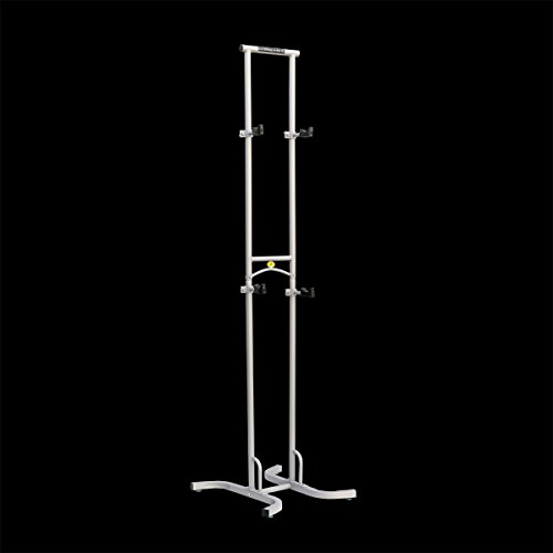 SPAREHAND Freestanding Adjustable Dual Bike Rack Storage System, Max Weight Limit 80 lbs, Pebble Silver Finish, Model: DBR-825 - Thumbnail 5