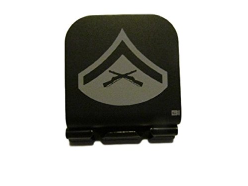 USMC Lance Corporal Stripes Laser Etched Hat Clip Black