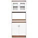 Giantex Microwave Cabinet Counter Kitchen Pantry Cupboard Storage Cabinet Shelves White (72