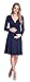 Happy Mama. Women's Maternity Jersey Empire Dress Long Sleeves Baby Shower. 890p (Navy, 14)