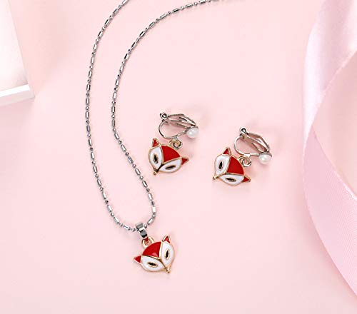 image for PinkSheep Clip On Earrings and Necklace for Little Girls, 6 Sets, Unic