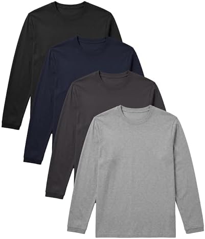 EVERYDAY TEES Men's Heavy Cotton Long Sleeve Shirt (Pack of 10