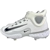 Nike Alpha Huarache Elite 4 Mid Men's Metal Baseball Cleats White Grey Black FD2744-100 Size 16