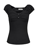 JUESE Women's 1950's Sweetheart Cocktail Party Casual Top Tee