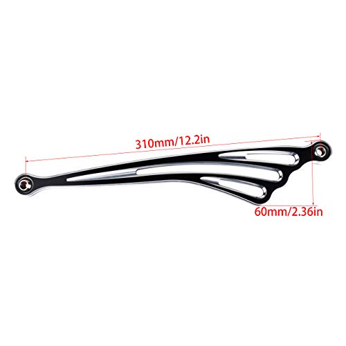TUINCYN 31CM Wind Shaped Shift Lever for Harley Street Tour Glides Electra Trikes (1984-2016) Deep Cut CNC Motorcycle Front Gear Lever Shifters(Black+ Chrome).