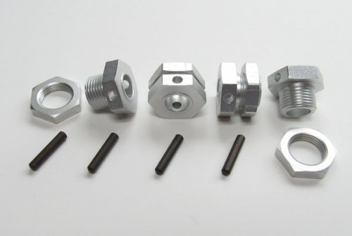 GPM Racing #HF010S Aluminum Drive Adaptor With Pins - 4pcs Set Silver for HPI Hellfire