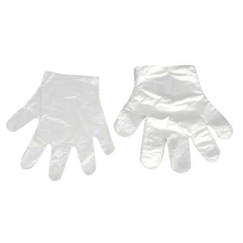 uxcell Transparent Flexible PE Disposable Gloves 26x26cm 100 Pcs