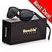 Bemkia Sunglasses Men Women Polarized Retro Classic UV 400 Protection 54 MM (23 Matte Frame With Rivets/Black Non-MirrorLens, 54)