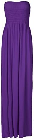Girls Walk Women's Plus Size Plain Boob Tube Bandeau Sheering Maxi Dress
