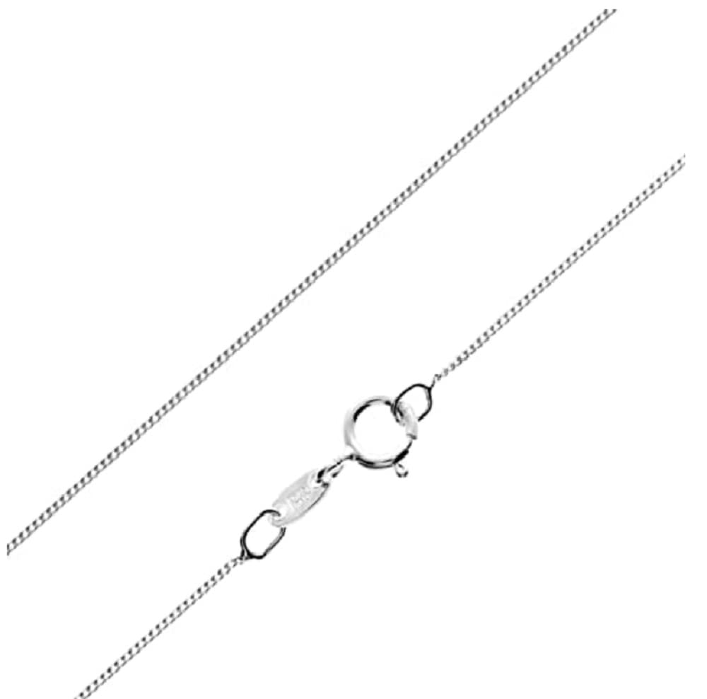 Treasure Bay Women’s Necklace 925 Sterling Silver Snake Curb Figaro Box Rolo Rope Anchor Chain Necklace 16" 18" 19" 20" 21" 22" 24" 30" Inch Italian Chain (Curb Chain, 22)