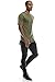 JC DISTRO Mens Hipster Hip Hop Cotton Elong Round Scallop Tshirt Military Green Medium