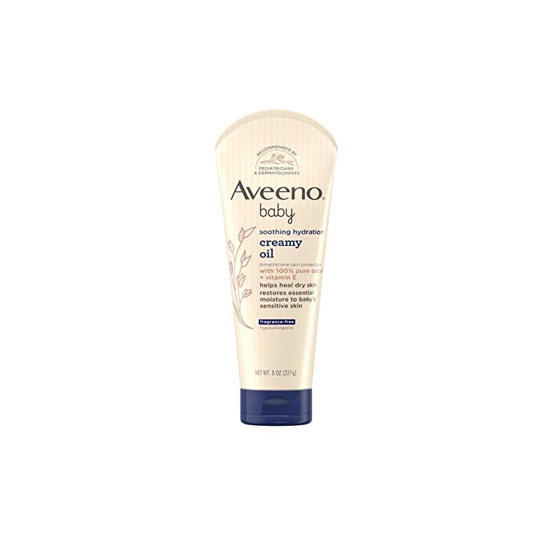 Aveeno Baby Soothing Hydration Creamy Oil for Dry and Sensitive Skin, Fragrance- and Steroid-Free, 8 Fl Oz