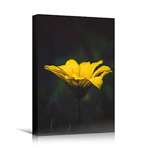signwin Canvas Wall Art Yellow Flower Portraiture Colorful...
