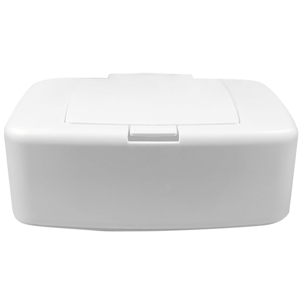 Ciieeo Wipe Storage Box with Lid, Single-Handed Plastic Wipes Dispenser for Baby Room, Dustproof Wet Container for Bathroom Outdoor, Portable and Refillable, 17x10.5cm