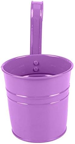 Amazon フラワーポット 吊り花ポット ガーデンポット 植木鉢 フラワーボックス バルコニープランター メタルバケット フラワーホルダー パープル 長持ち Zhangs Shop 鉢 プランター