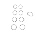4 Pair Sterling Silver Small Endless Hoop Earrings Set, Unisex Cartilage Earrings Nose Lip Rings Body Piercing Jewelry