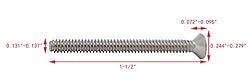 FixtureDisplays® 6-32 X 1-1/2" Stainless Flat Head