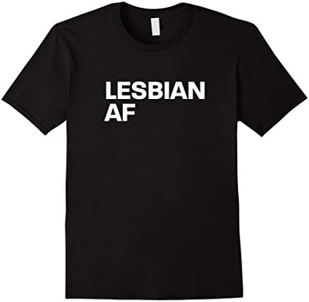 Mens Lesbian AF Rainbow Pride T-Shirt Large Black