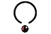 Forbidden Body Jewelry 14g 1/2 Inch Surgical Steel Black IP Plated with Red Crystal Captive Bead CBR Hoop Ring