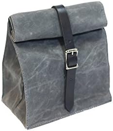 Lunch Tote - Waxed Canvas - Charcoal - Made in USA