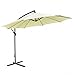 Masvis 10 ft offset cantilever patio umbrella outdoor market hanging umbrellas & crank with cross base, 8 ribs (Beige)