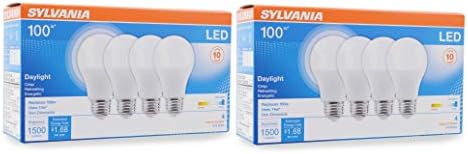 Sylvania Home Lighting 78103 Sylvania Non-Dimmable Led Light Bulb, 14 W, 120 V, 1500 Lumens, 5000 K, CRI 80, 2.375 in Dia X 4.29 in L Daylight 8 Piece