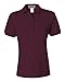 Jerzees Women's 4 Pearl Buttons Collar Polo Shirt, Medium, Maroon