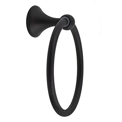 Bennington Lakefront 4 Piece Bath Accessory 24" Towel Bar Euro Hardware Set, Black - Thumbnail 2